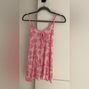 Pink floral mini dress